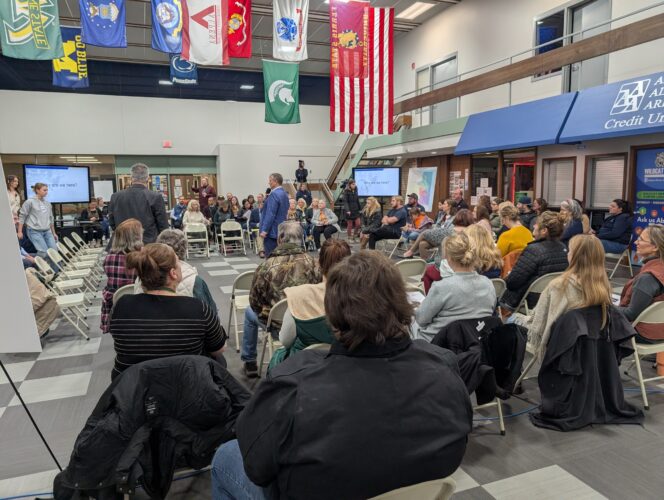 Community members attend a community forum on reimagining the future of Alpena Public Schools facilities